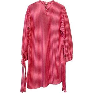 Who What Wear Women's Striped Long Sleeve Mock Neck Dress. Pink S